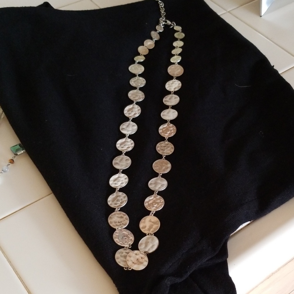 Chico's hammered silver necklace.
